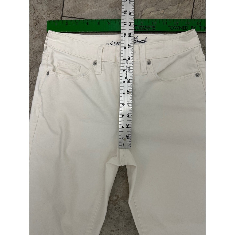 Universal Thread High Rise Straight Crop Cream Button Fly Distressed 2/26R - Picture 4 of 10